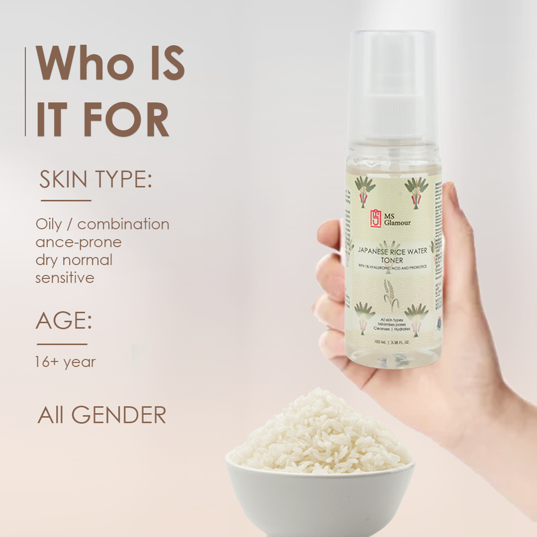 Japanese Rice Water Toner | With 1% Hyaluronic Acid & Probiotics
