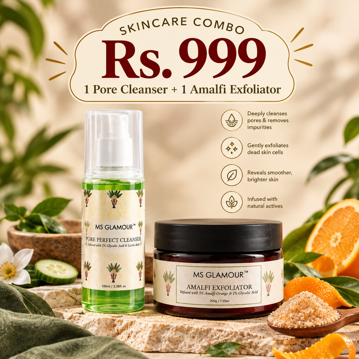 Pore Cleanser+ Amalfi Exfoliator COMBO