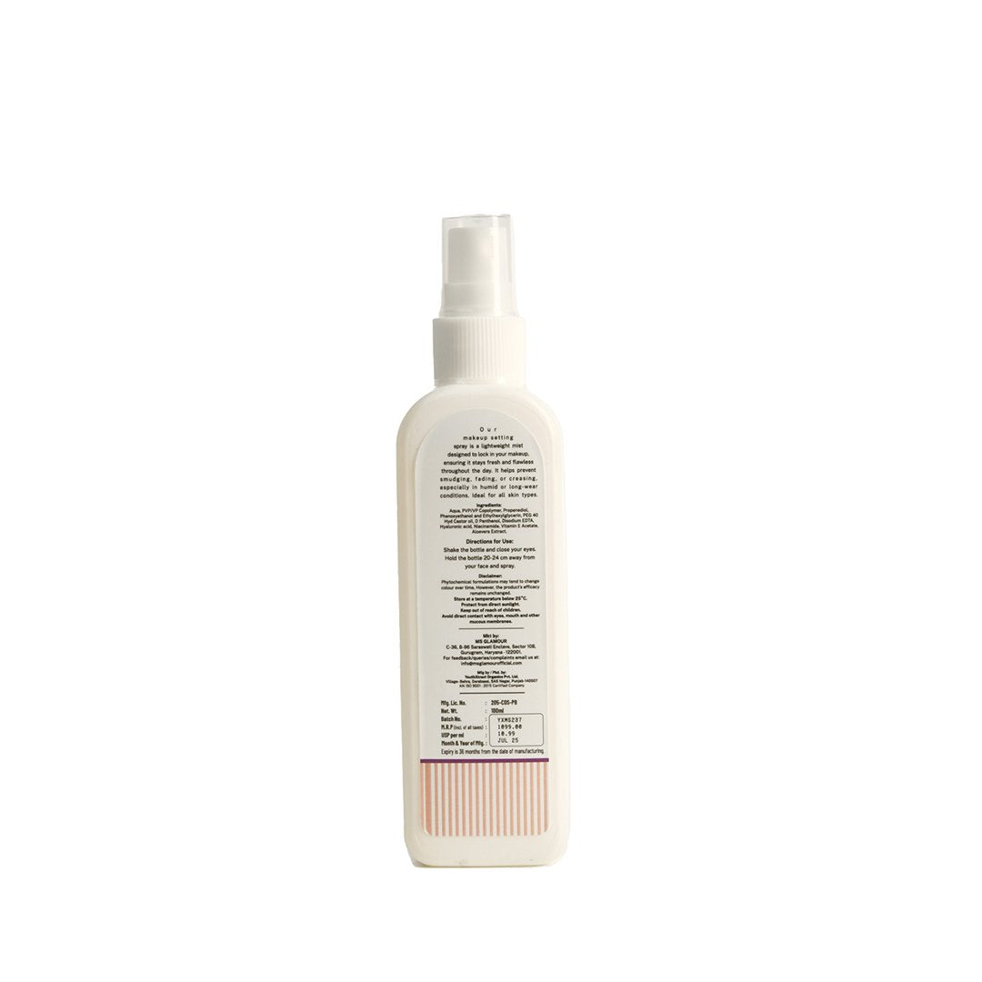 MS Glamour Prep, Prime & Fix Makeup Setting Spray | Enriched with Niacinamide & Hyaluronic Acid | Long-Lasting Makeup Fixer | Non-Sticky