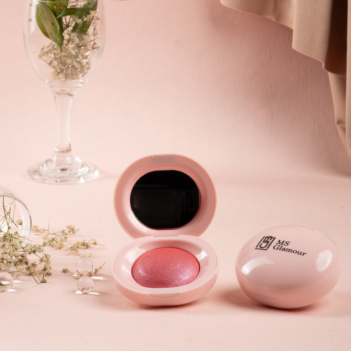 Glam Glow Silky Touch Luminous Powder Blush-PRETTY